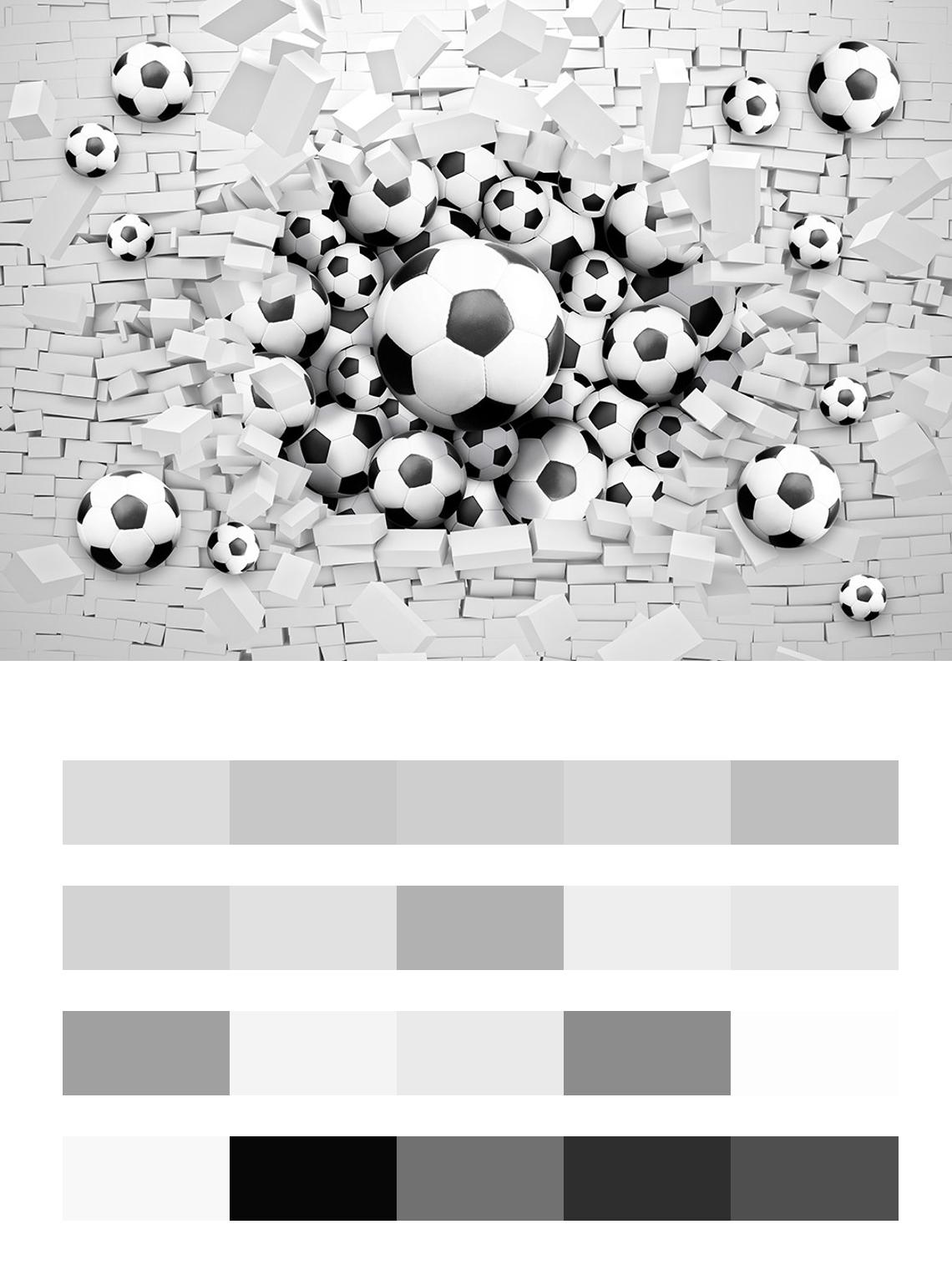 Футбольные мячи 3D цвета